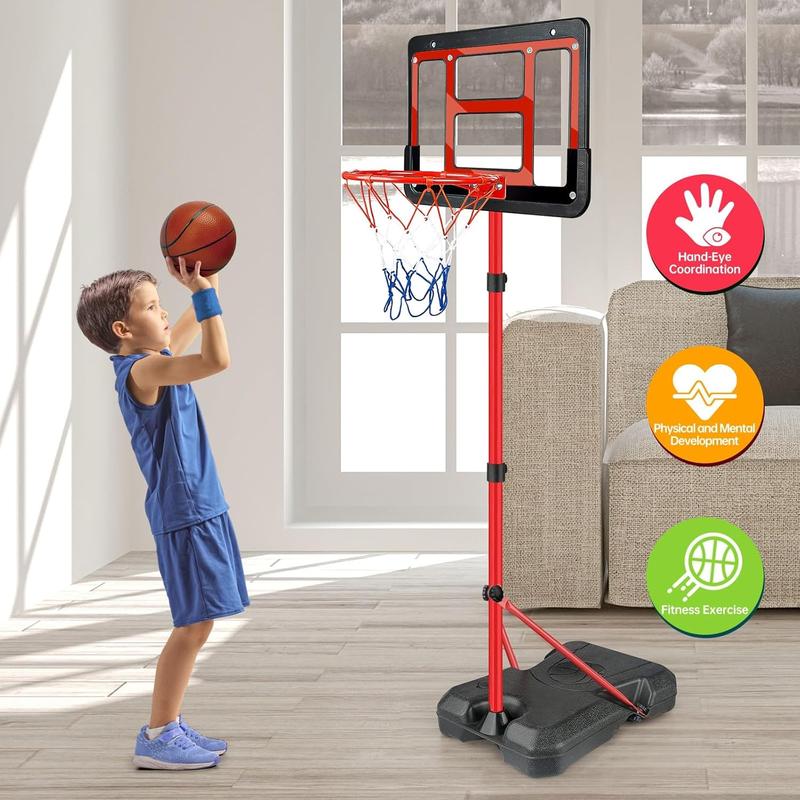 Boys  Gifts for  6 7 8 ,  Basketball Hoop Adjustable Height 3.5FT-6.2FT, Mini Basketball Hoop for  Boys, Basketball Goal Toys Outdoor Indoor  Gifts for Boys