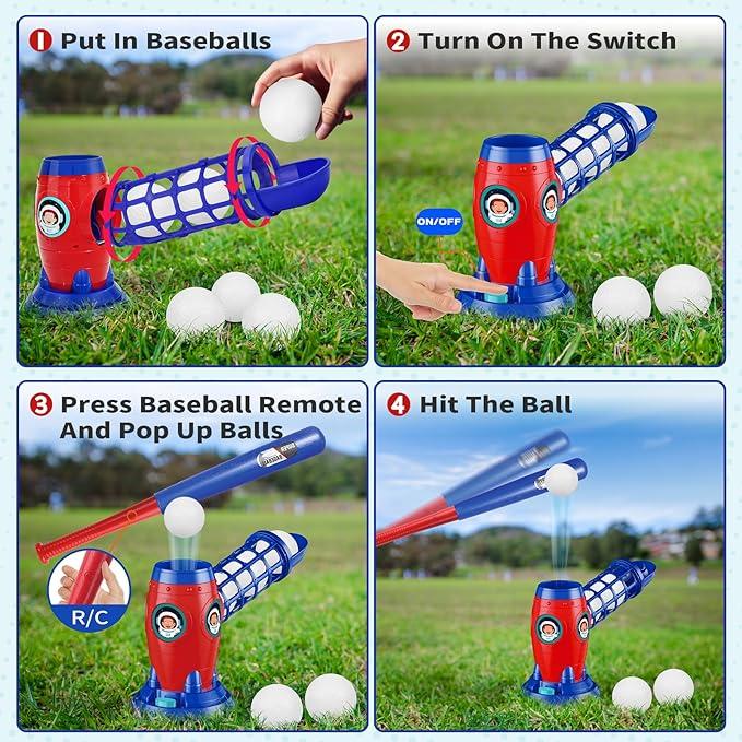 [BUY ONE GET TEN FREE]T Ball Sets for Kids 5-8,Tee Ball Set with Plastic Baseball Bat,Toddler Baseball Game Sports & Outdoors Toys, Baseball Training Equipment for Youth 3-5, Tball Set Gifts for Boys Girls 8-12, Christmas gifts