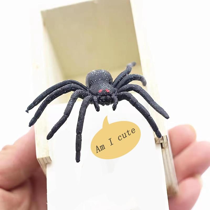 Rubber Spider Trick Box, Handmade WoodenTrick Surprise Box Spider Hidden in One Box TrickToys for Adults Pranks for AdultsStuff