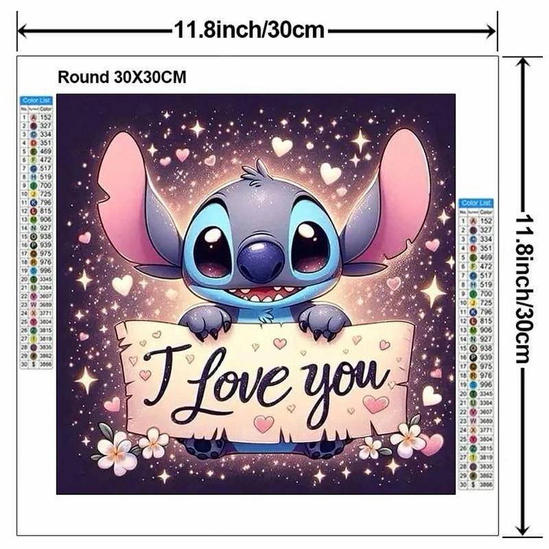 Cartoon Stitch Pattern DIY Diamond Arts Colorful Painting Kit without Frame, DIY 5D Diamond Arts Colorful Painting Kit, Wall Art Decor for Home