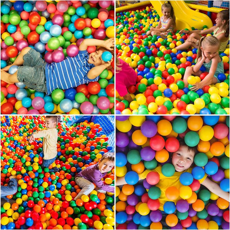 7 Colors Ball Pit Balls - Phthalate Free & BPA Free - Crush Proof & Reusable - Kids Play Toys with Storage Bag