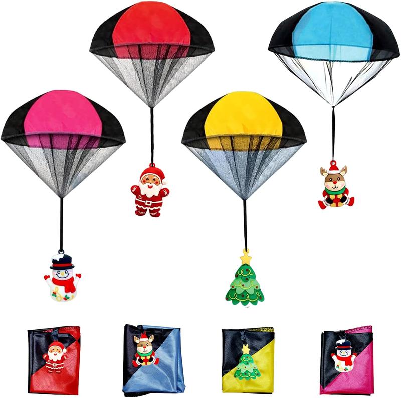 Parachute Toys, 4 count Christmas Parachute Toys, Christmas Toys for  Girls Boys, Stocking Stuffers for , Hand Throw Flying Toys for Christmas Party Favors Xmas Gifts Goody Bag Filler