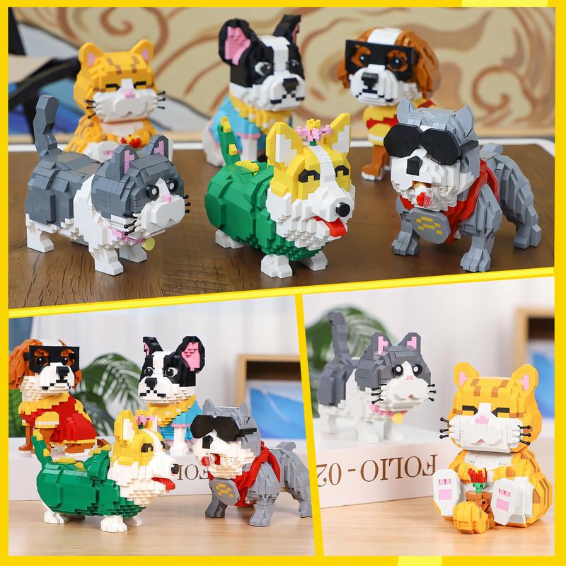 Nidonu-Cute Animal Corgi Dog Micro Mini Building Blocks, Micro Bricks Building Toys , Party for Kids 6+, Birthday Gift, Carnival Prizes 815 PCS