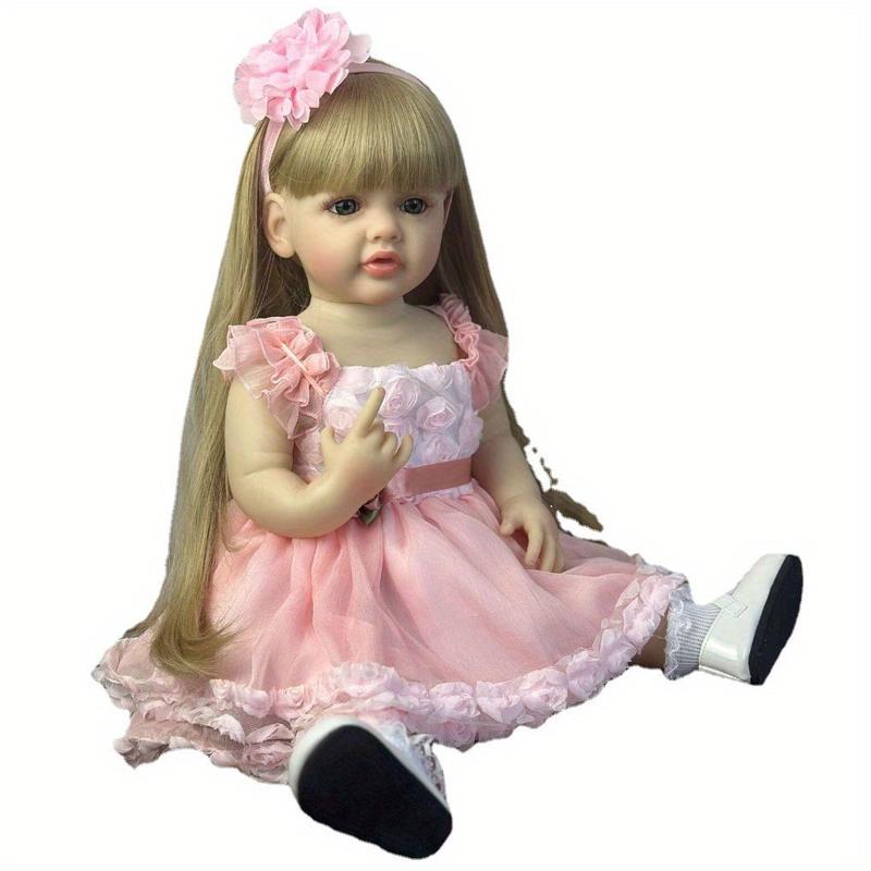 reborn babydoll, 55cm 22inch Reborn Baby Girl with Full Body Vinyl Lifelike Princess Toddler Newborn Doll Bebe Toy Lovely Gift for Kids Christmas, Halloween Gift