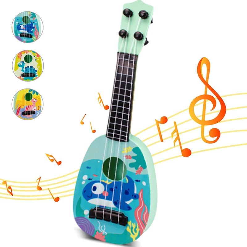 Dinosaur Musical Toy Guitar for Kids, Ukulele Instrument Kid Educational Play Toy for Boys Girls, Birthday Christmas Gift for Children