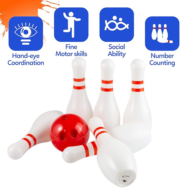 7 Pcs Light Up Kids Bowling Set, Includes 6 Pins and 1 Ball Kids Indoor & Outdoor Games for Boys Girls