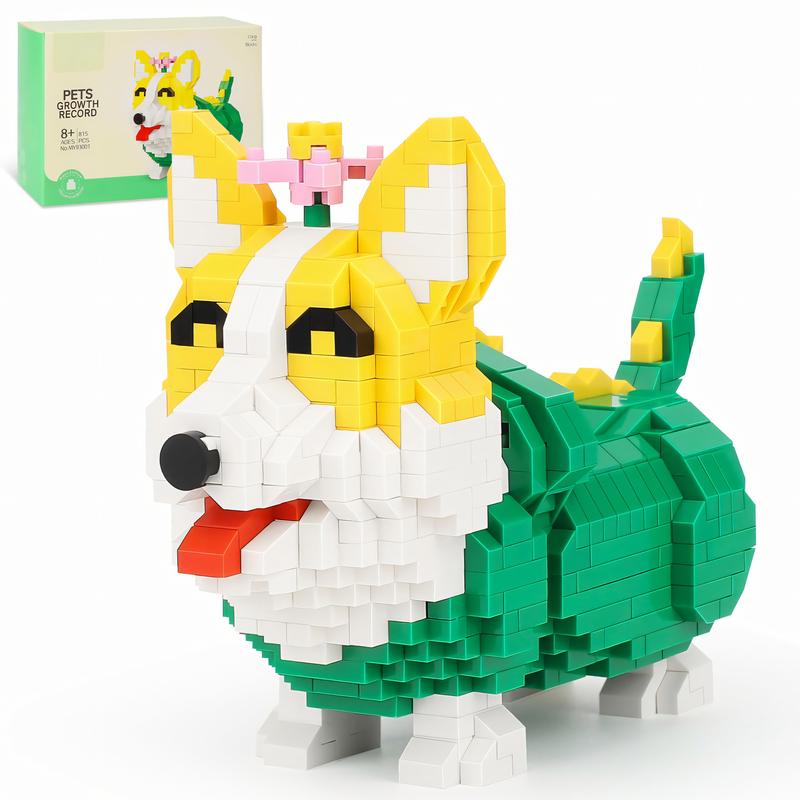 Nidonu-Cute Animal Corgi Dog Micro Mini Building Blocks, Micro Bricks Building Toys , Party for Kids 6+, Birthday Gift, Carnival Prizes 815 PCS