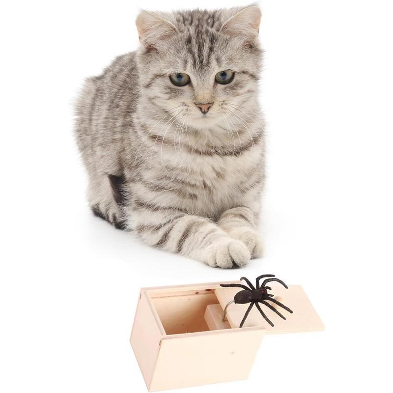 Rubber Spider Trick Box, Handmade WoodenTrick Surprise Box Spider Hidden in One Box TrickToys for Adults Pranks for AdultsStuff