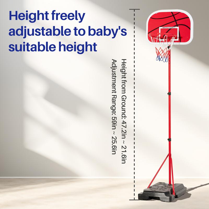 Geyiie Kids Basketball Hoop Stand Adjustable Height 5ft Toddler Indoor Mini Basketball Hoops Goal Ball Toys for Girl Boy Age 1-3 2-4 5-6 Year Old