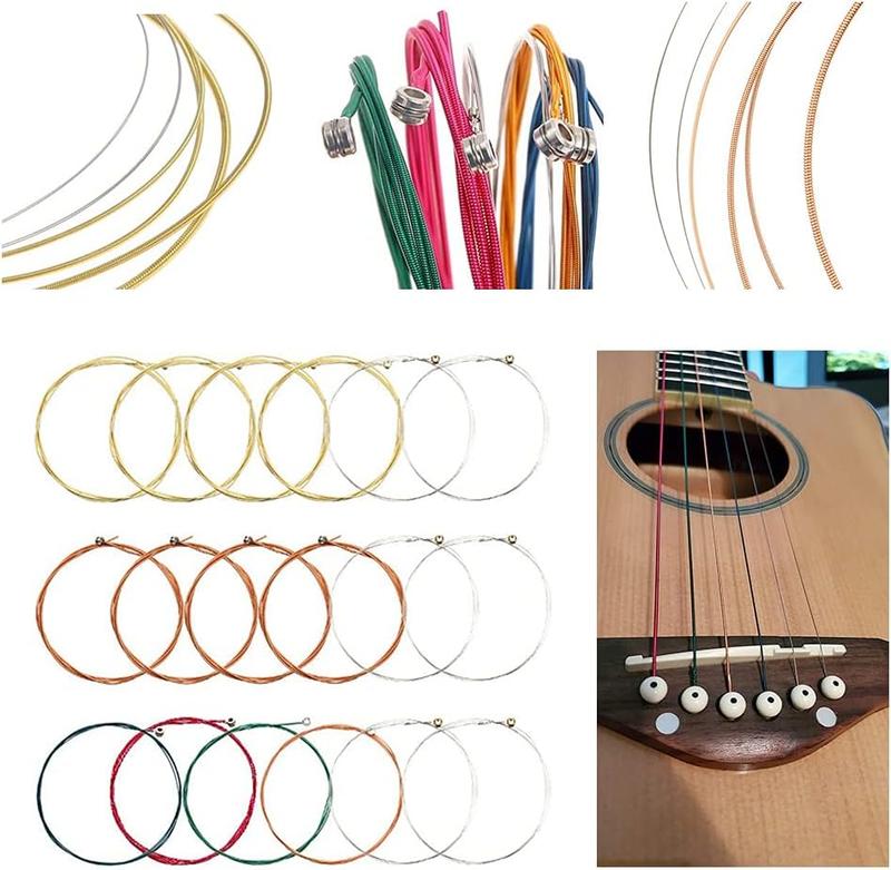 66PCS Guitar Accessories Kit with Acoustic Strings, Picks, Capo, Winder & Cutter, Tuner, and Bones