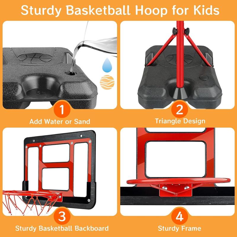 Boys  Gifts for  6 7 8 ,  Basketball Hoop Adjustable Height 3.5FT-6.2FT, Mini Basketball Hoop for  Boys, Basketball Goal Toys Outdoor Indoor  Gifts for Boys