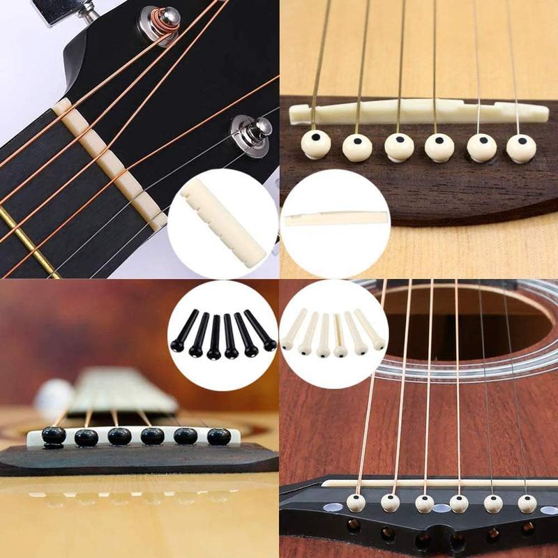 66PCS Guitar Accessories Kit with Acoustic Strings, Picks, Capo, Winder & Cutter, Tuner, and Bones