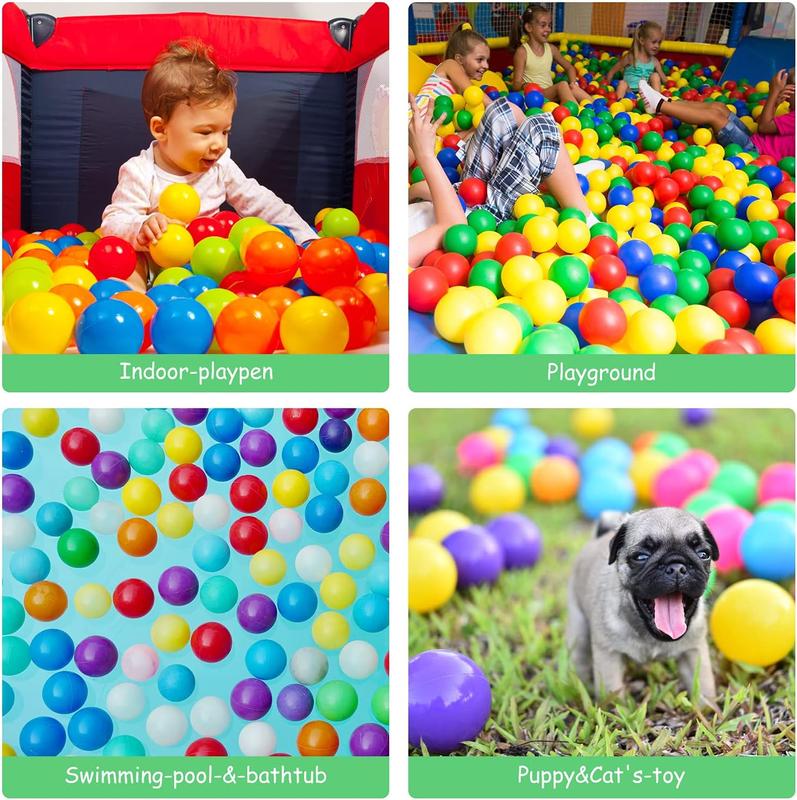 7 Colors Ball Pit Balls - Phthalate Free & BPA Free - Crush Proof & Reusable - Kids Play Toys with Storage Bag