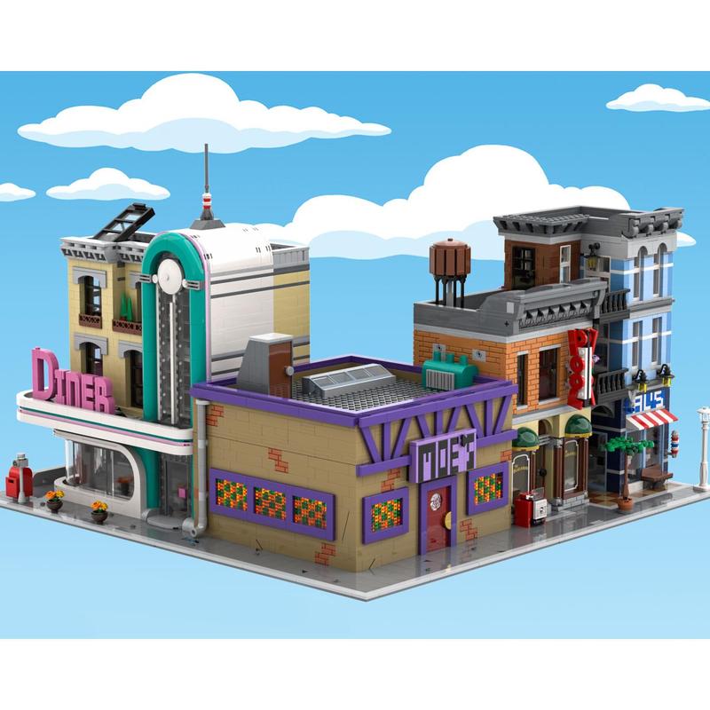 BARWEER-House Building Sets Bodular Building Blocks Toy Moe's Tavern Brick Creative Model Children Toy Christmas Adults Gifts