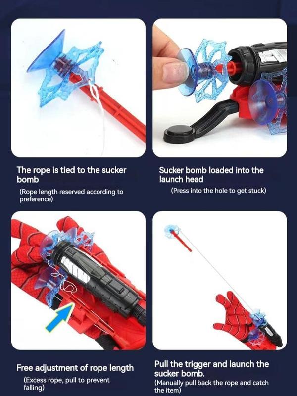 Set of Children's Plastic Role Play Movie Hero Wrist Launcher Spider-Man Spider Web Shooter Toy Launcher Glove Set