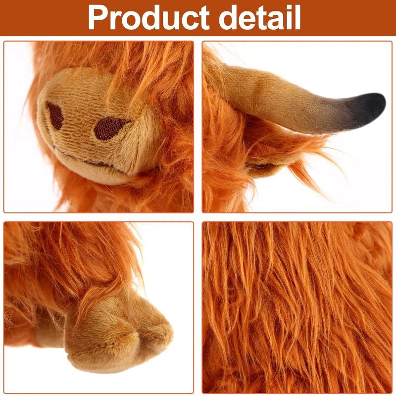 27.5cm simulation highland cow stuffed doll, cute highland cow stuffed toy, gift for children, room decoration toy