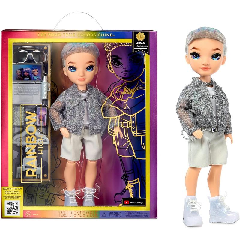 Rainbow High Aidan- Purple Boy Fashion Doll. Fashionable Outfit & 10+ Colorful Play Accessories. Great Gift for Kids 4-12 Years Old and Collectors.