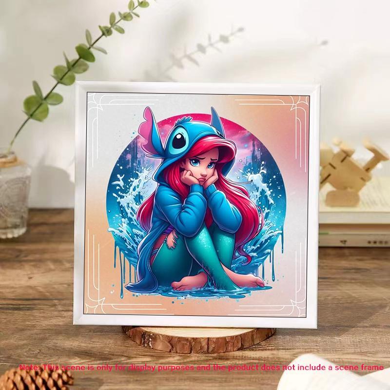 5D DIY Cartoon Mermaid Pattern Diamond Arts Colorful Painting Kit without Frame, 1 Set Decorative Art Diamond Arts Colorful Painting for Beginner