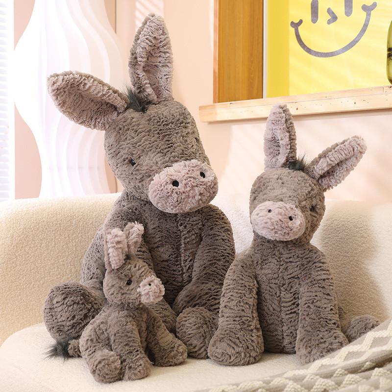 Fur Donkey Doll Simulation Cartoon Animal Donkey Plush Throw Pillow Suitable For Different Scenes, Can Be Used As A Gift For Creative birthday gift New Year gift Valentine's Day gift home decoration