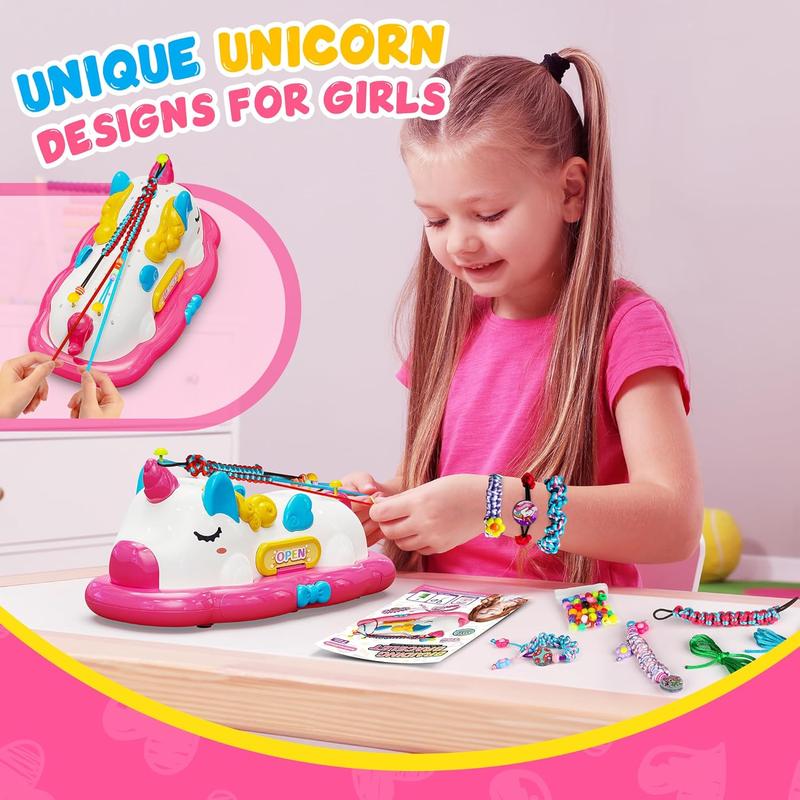 Unicorn Friendship Bracelet Making Kit Girls Toys, Ages 4 5 6 7 8 Year Old Girls Birthday Gifts Ideas,Double Storage DIY Jewelry String Maker Supplies,Arts and Crafts for Kids Ages 4-6 6-8 5-7