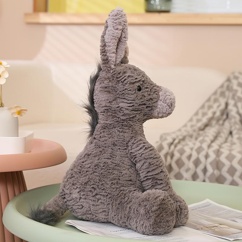 Fur Donkey Doll Simulation Cartoon Animal Donkey Plush Throw Pillow Suitable For Different Scenes, Can Be Used As A Gift For Creative birthday gift New Year gift Valentine's Day gift home decoration