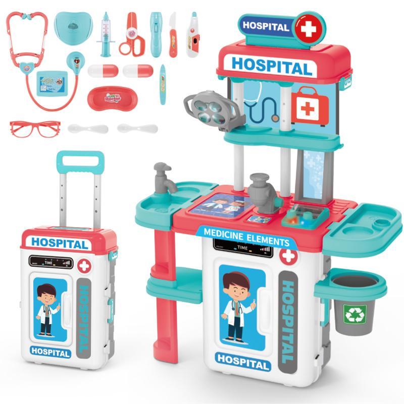 Doctor Pretend Play Toy Set, 1 Set Doctor Role Play Toy with with Medical Cart & Clothing & Stethoscope, Doctor Dress Up Toy, Pretend Play Toy for Kids