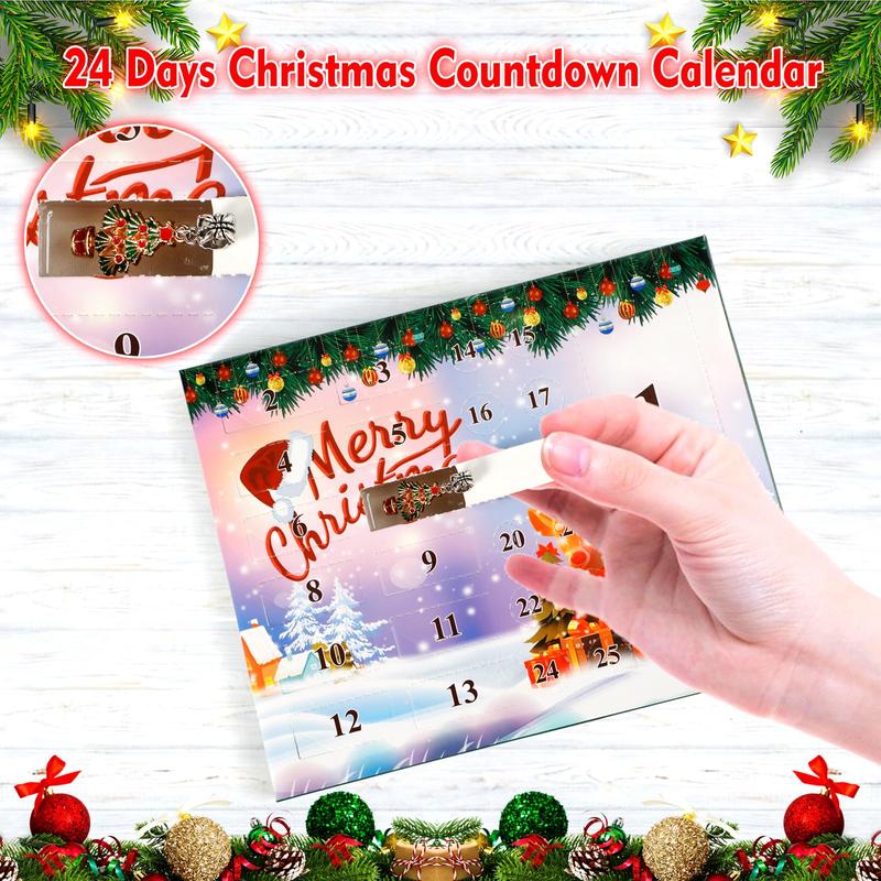 Advent Calendar 2024, Charm Bracelet Making Kit for Girls 24 Days Christmas Countdown Calendar with DIY Jewelry Supplies Surprise Xmas Gifts