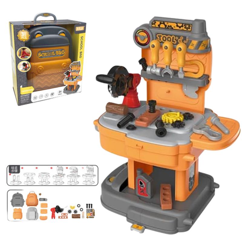 30 Piece Kids Tool Set – Portable Workbench & Backpack Combo for Boys & Girls Ages 3-5, Ideal for Imaginative Play and Building Early Skills