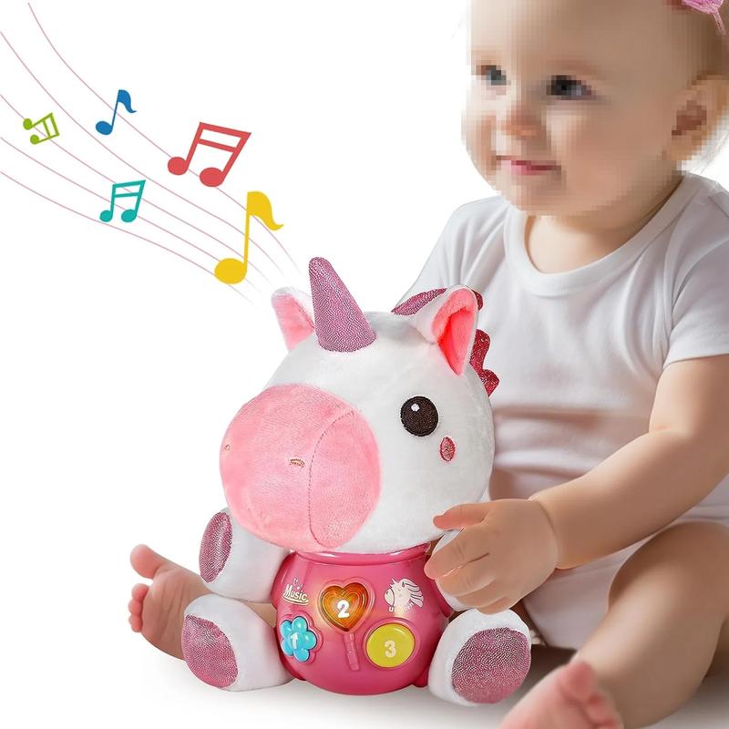 Soft Plush Stuffed Relief Toys, Light Up Musical Learning Toys, Promotes Development Toy for Kids