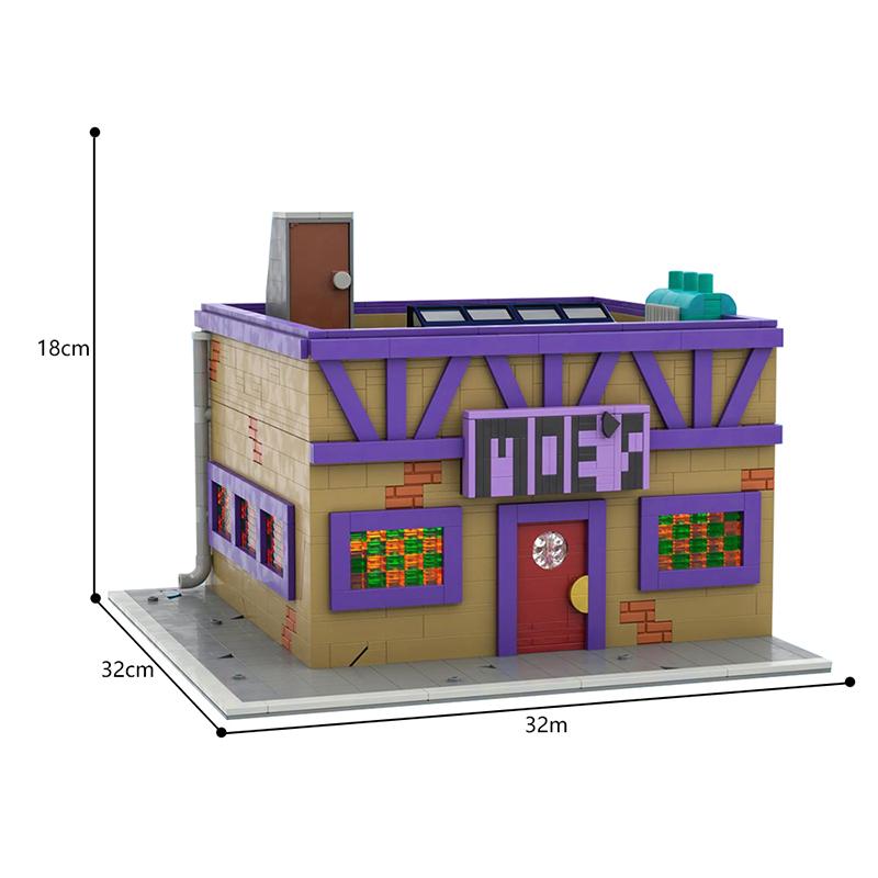 BARWEER-House Building Sets Bodular Building Blocks Toy Moe's Tavern Brick Creative Model Children Toy Christmas Adults Gifts