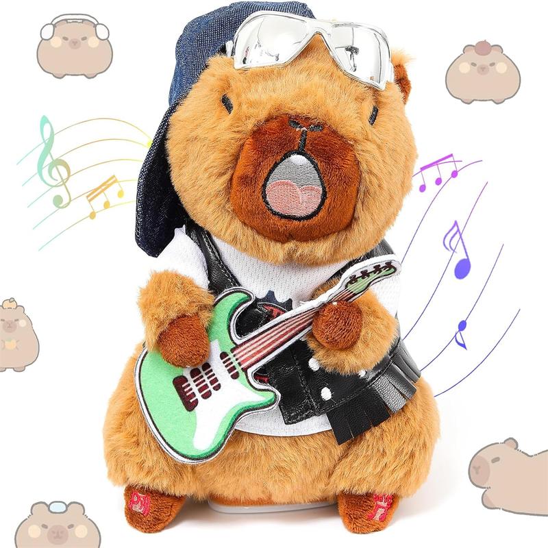 Capibara Dancing Talking Mimicking Toys, 10 English Songs Singing Musical Plush Stuffed Animals Toy, Mimic Repeats What You Say Girls Easter Gift