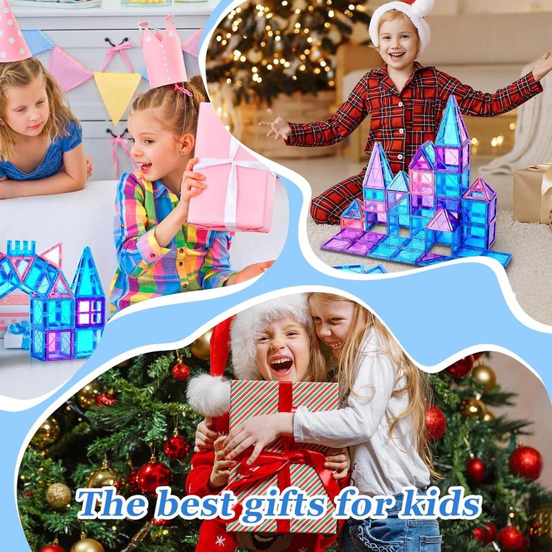 Magnetic Tiles Magnetic Building Blocks for Kids Ages 3+ Frozen Princess Castle Building Toys for Toddlers Christmas Birthday Gifts Toys for 3 4 5 6 7 8+Year Old Boys Girls