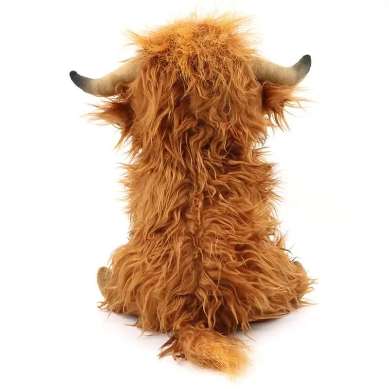 27.5cm simulation highland cow stuffed doll, cute highland cow stuffed toy, gift for children, room decoration toy