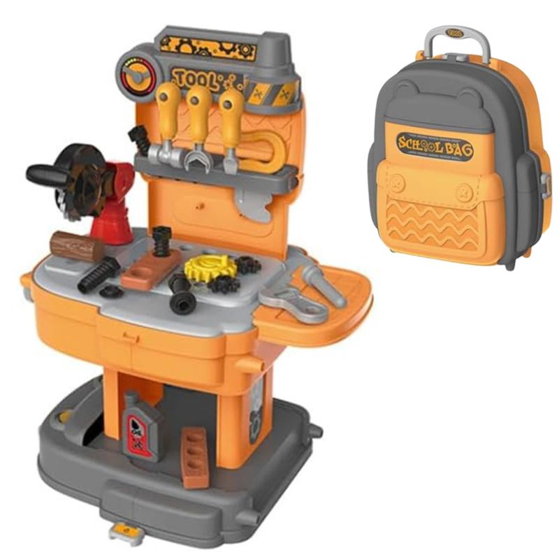 30 Piece Kids Tool Set – Portable Workbench & Backpack Combo for Boys & Girls Ages 3-5, Ideal for Imaginative Play and Building Early Skills