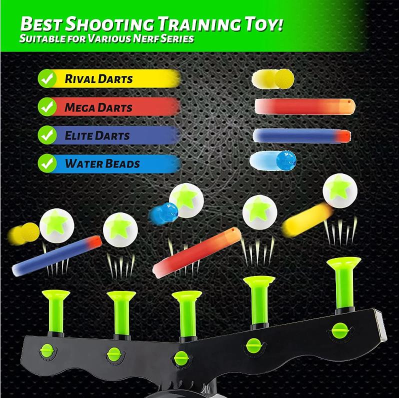 Shooting Targets for Nerf Guns Shooting Game Glow in The Dark Floating Ball Target Practice Toys for Kids Boys Hover Shot 1 Blaster Toy Gun 10 Soft Foam Balls 3 Darts Shooting Games Toy Gift