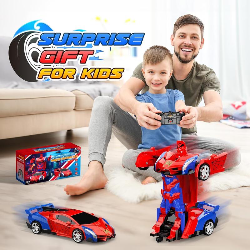 Transform Remote Control Car for Boys 4-7: Spider RC Cars Transforming Robot Toys for Kids Toys for 3 4 5 6 7 8 Year Old Boys Christmas Birthday Gifts for Boys Ages 4-6 8-12