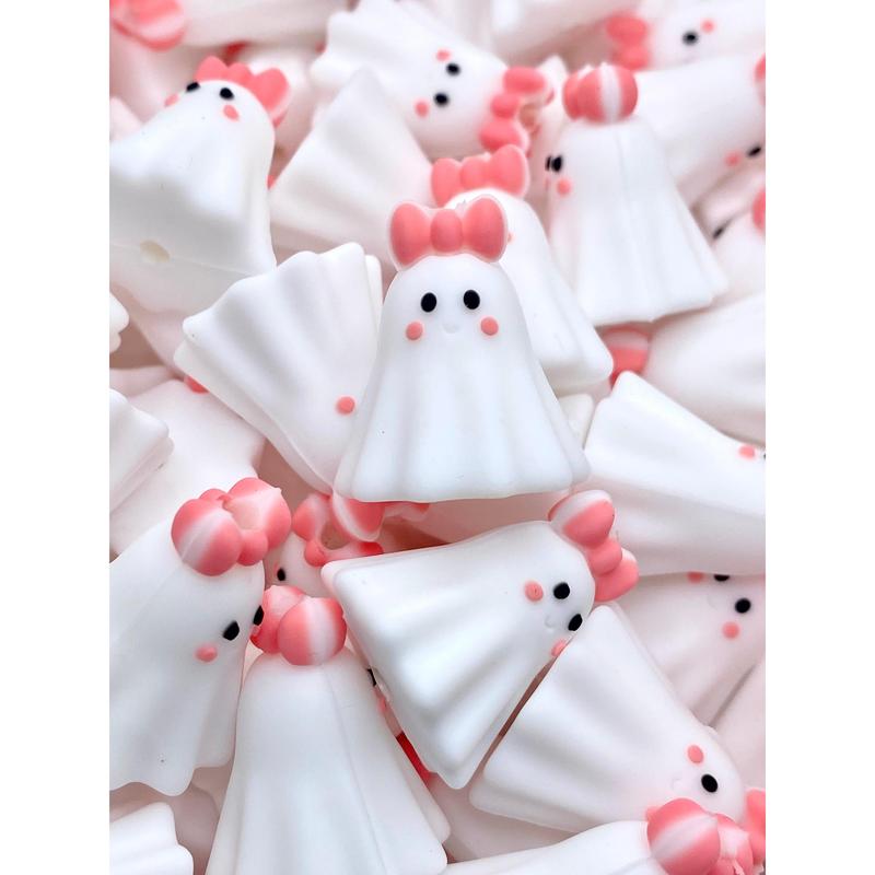 Booo-tiful 3D Ghost Silicone Focal Beads | Halloween Beads | Ghost Beads