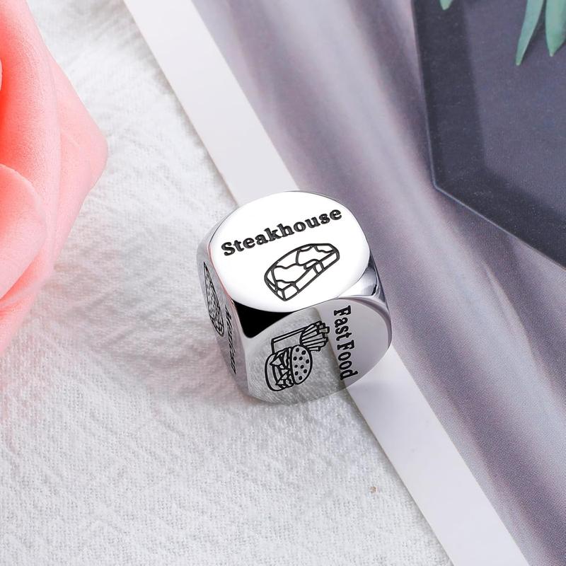 Date Night Gifts for Couples Food Decision Dice Gifts for Boyfriend Birthday 11th Anniversary Steel Gifts for Husband Wife Wedding Valentines Day Christmas Friendship Gifts for Women Friends Him Her