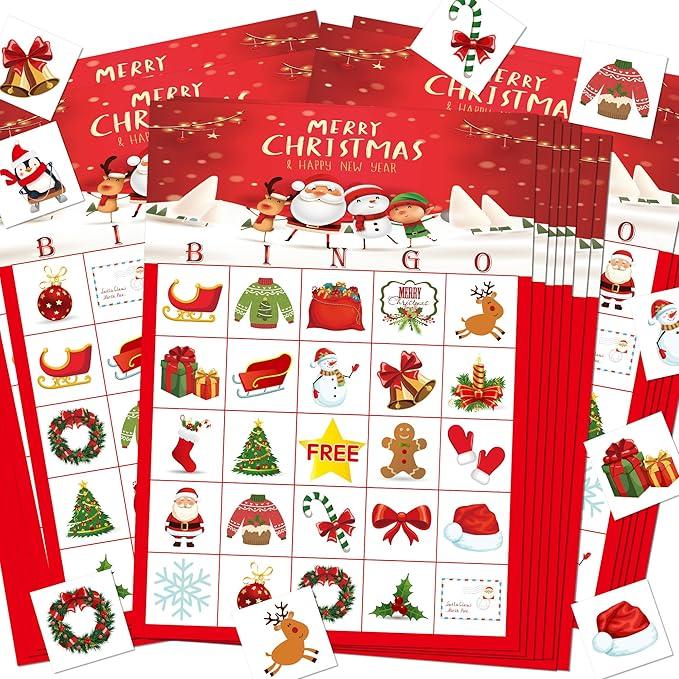 Christmas Bingo and Crafts - Holiday Party Games for 24 Players - Fun for the Whole Family