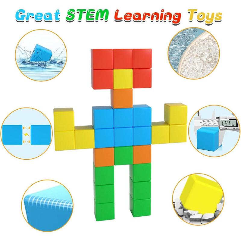 1.41 inch Magnetic Blocks Toddlers Toys for 3 4 5 6 7+ Year Olds Girls Boys Large Magnetic Building Blocks for Kids Age 3-5 STEM Magnetic Cubs Toy for Age 4-8 Children Christmas Birthday Gifts