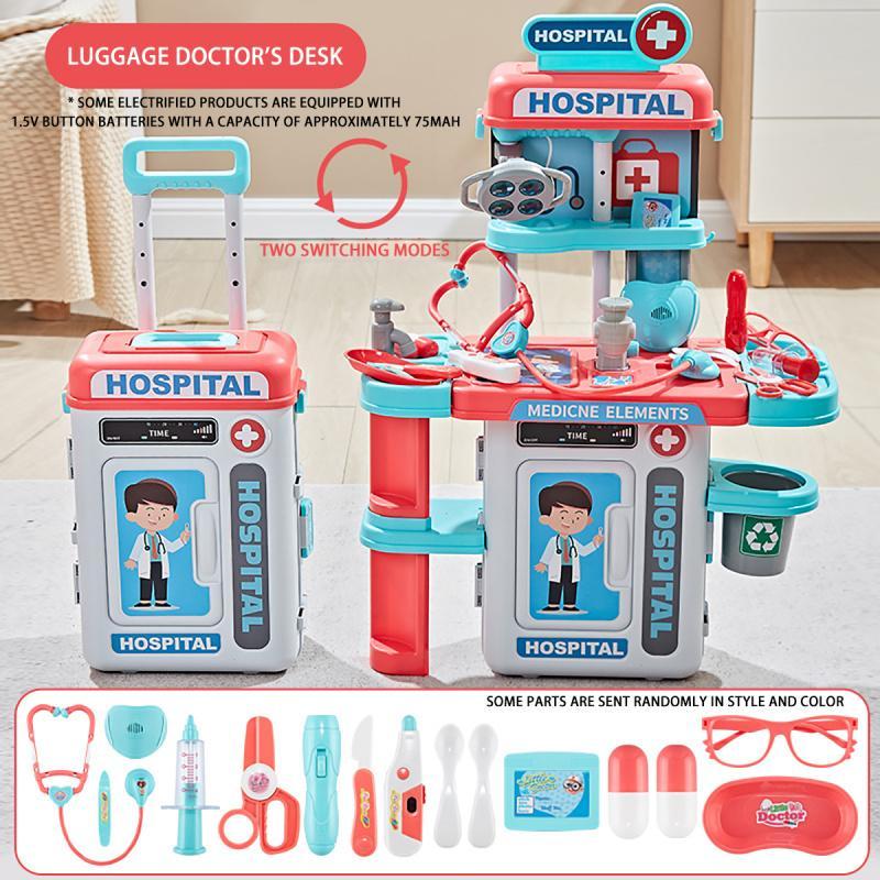 Doctor Pretend Play Toy Set, 1 Set Doctor Role Play Toy with with Medical Cart & Clothing & Stethoscope, Doctor Dress Up Toy, Pretend Play Toy for Kids