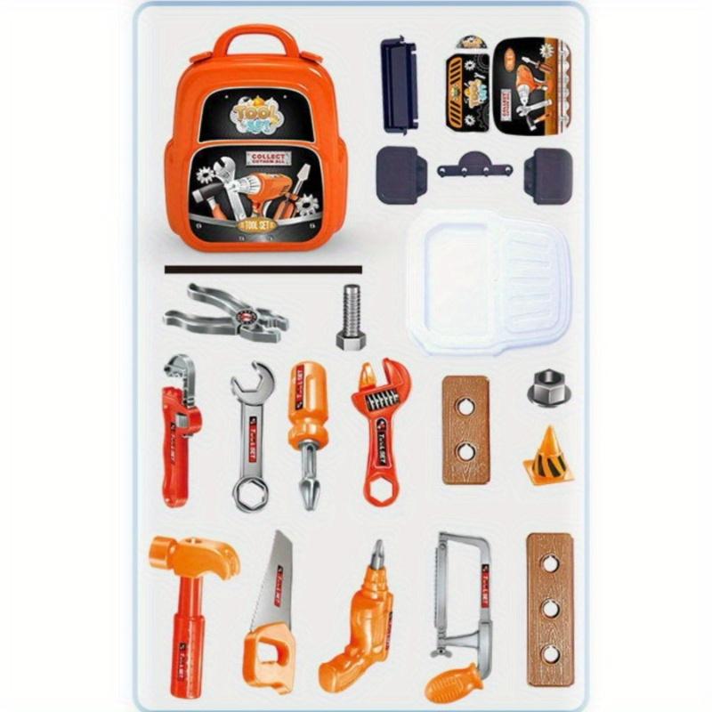 22pcs Set Backpack Toy Gift, Simulation Play House Repair Tool, Toy Repair Tool Set