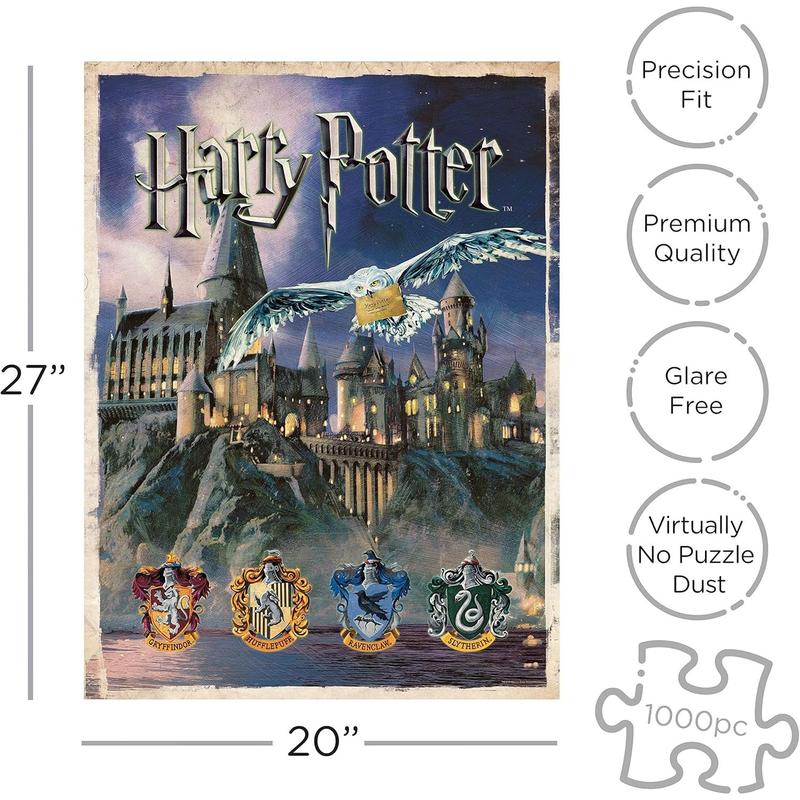 AQUARIUS Harry Potter Puzzle Hogwarts Castle (1000 Piece Jigsaw Puzzle) - Officially Licensed Harry Potter Merchandise & Collectibles - Glare Free - Precision Fit - 20x27in