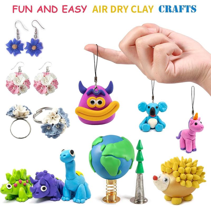 Air Dry Clay, 24 Colors Modeling Clay Kit with 3 Sculpting Tools, Magic Foam Clay for Kids and Adults, DIY Molding Clay Gift for Boys and Girls