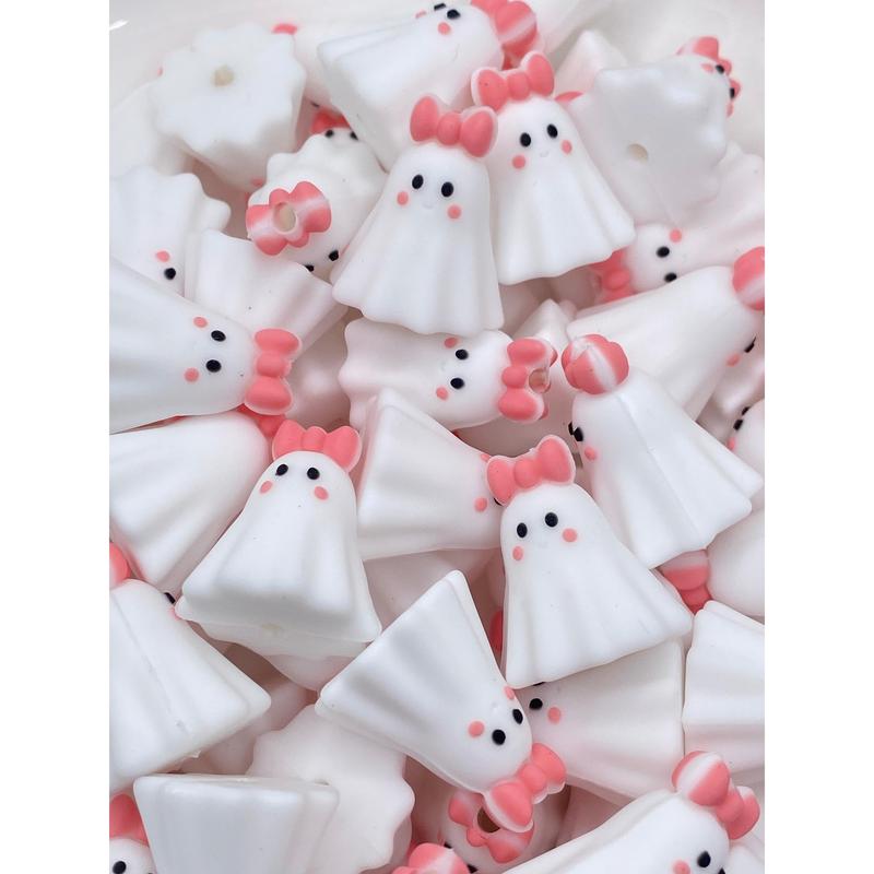 Booo-tiful 3D Ghost Silicone Focal Beads | Halloween Beads | Ghost Beads