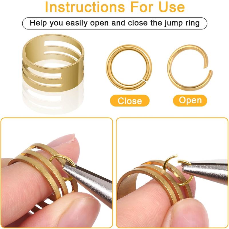 Anezus Jump Rings for Jewelry Making Supplies and Necklace Repair with Jump Ring Pliers and Open Jump Ring(1200Pcs Silver and Gold) Anezus