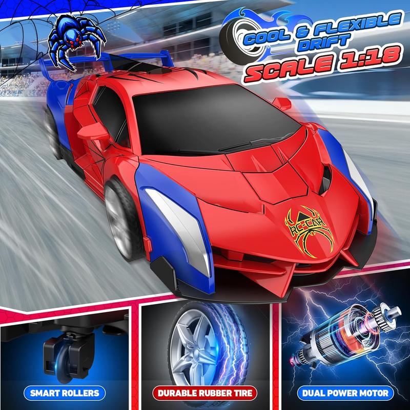 Transform Remote Control Car for Boys 4-7: Spider RC Cars Transforming Robot Toys for Kids Toys for 3 4 5 6 7 8 Year Old Boys Christmas Birthday Gifts for Boys Ages 4-6 8-12