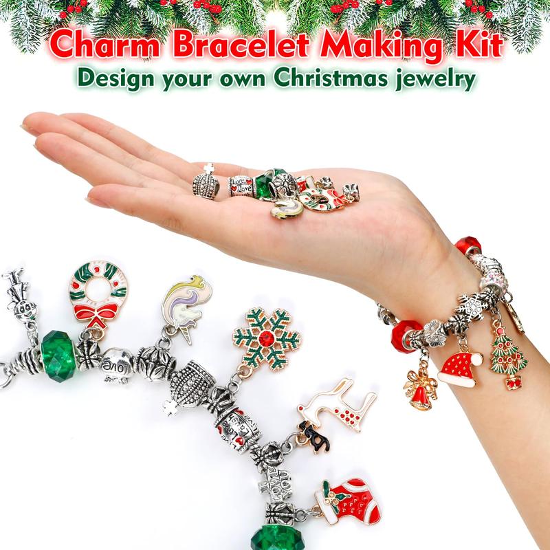 Advent Calendar 2024, Charm Bracelet Making Kit for Girls 24 Days Christmas Countdown Calendar with DIY Jewelry Supplies Surprise Xmas Gifts