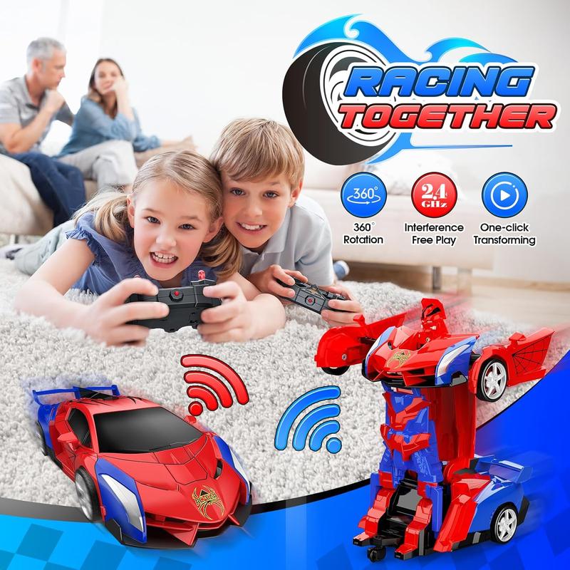 Transform Remote Control Car for Boys 4-7: Spider RC Cars Transforming Robot Toys for Kids Toys for 3 4 5 6 7 8 Year Old Boys Christmas Birthday Gifts for Boys Ages 4-6 8-12