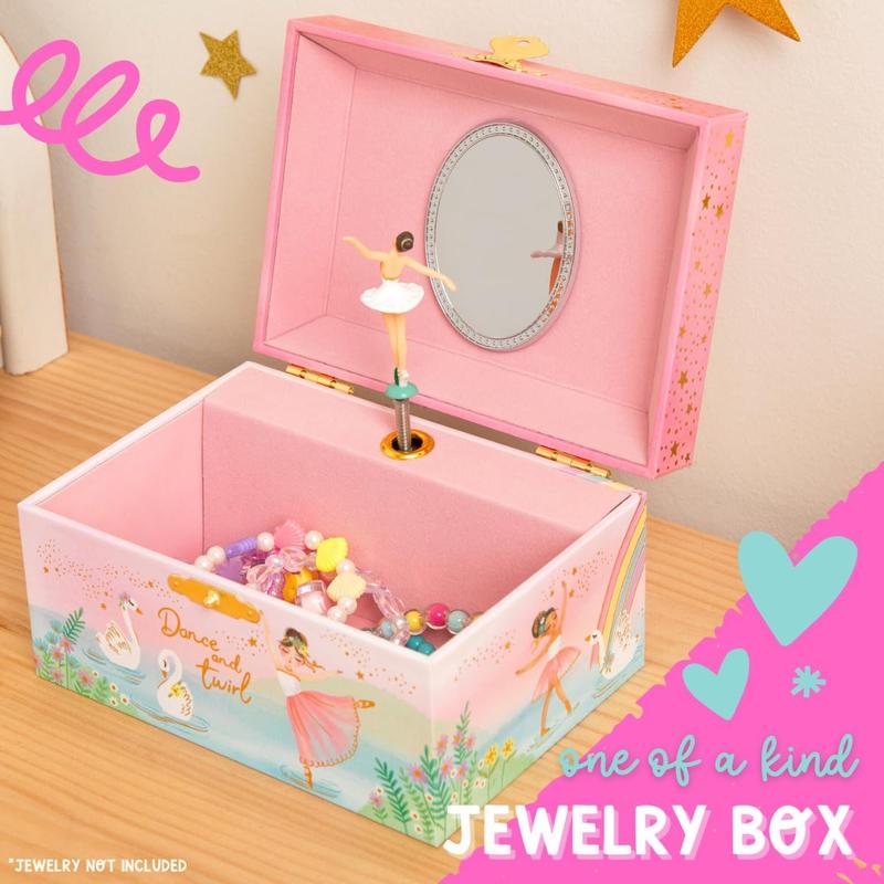 Musical Ballerina  Box for Girls -  Music Box with Spinning Ballerina, Ballet Birthday Gifts for Little Girls,  Boxes, 6 x 4.7 x 3.5 in - Ages 3-10,Pink